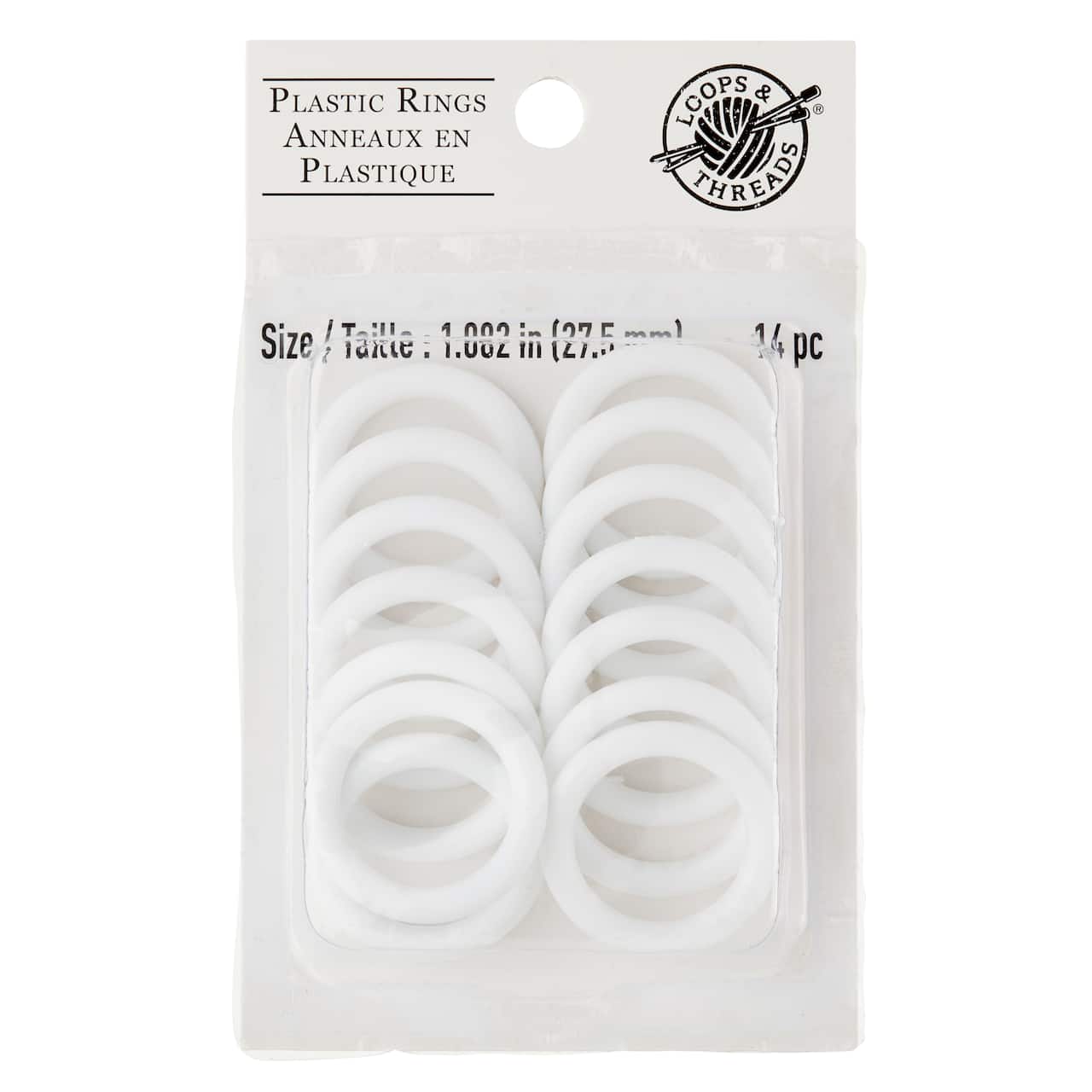 12 Packs: 14 ct. (168 total) Plastic Rings by Loops & Threads™